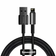 Cablu alimentare si date baseus tungsten gold fast charging data cable pt. smartphone usb la lightning iphone 2.4a braided 1m