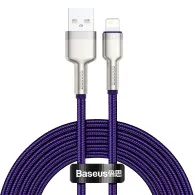 Cablu alimentare si date baseus cafule metal fast charging data cable pt. smartphone usb la lightning iphone 2.4a braided 2m