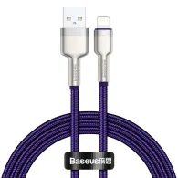 Cablu alimentare si date baseus cafule metal fast charging data cable pt. smartphone usb la lightning iphone 2.4a braided 1m