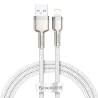 Cablu alimentare si date baseus cafule metal fast charging data cable pt. smartphone usb la lightning iphone 2.4a braided 1m