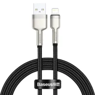 Cablu alimentare si date baseus cafule metal fast charging data cable pt. smartphone usb la lightning iphone 2.4a braided 1m