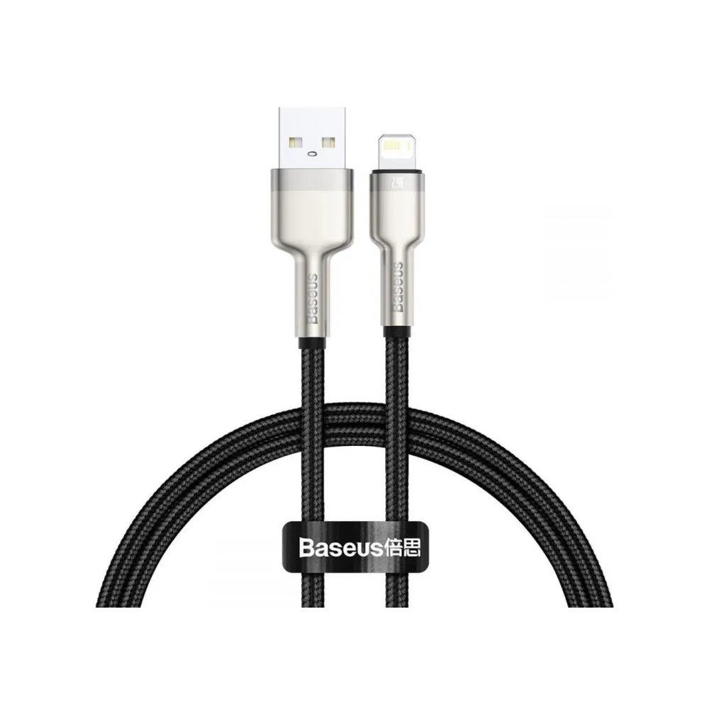 Cablu alimentare si date baseus cafule metal fast charging data cable pt. smartphone usb la lightning iphone 2.4a braided 0.2
