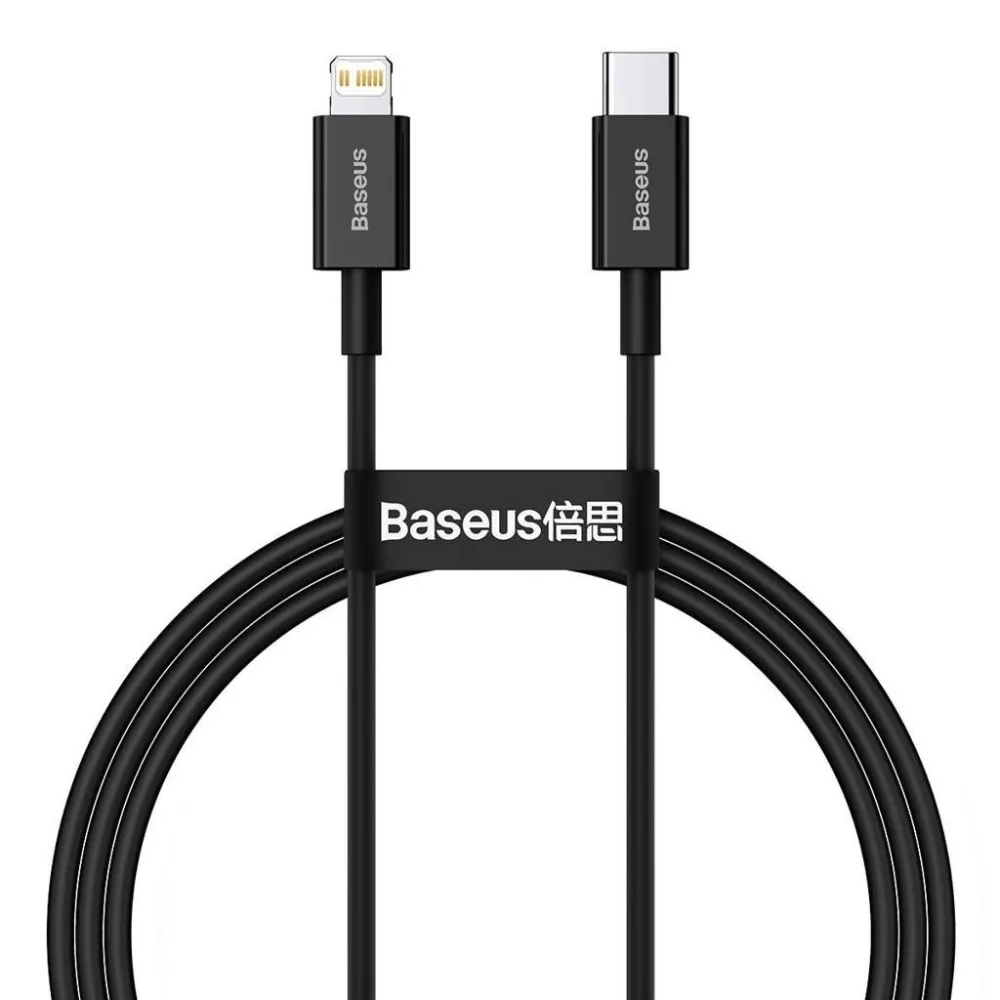 Cablu alimentare si date baseus superior fast charging data cable pt. smartphone usb type-c la lightning iphone pd 20w 1m neg