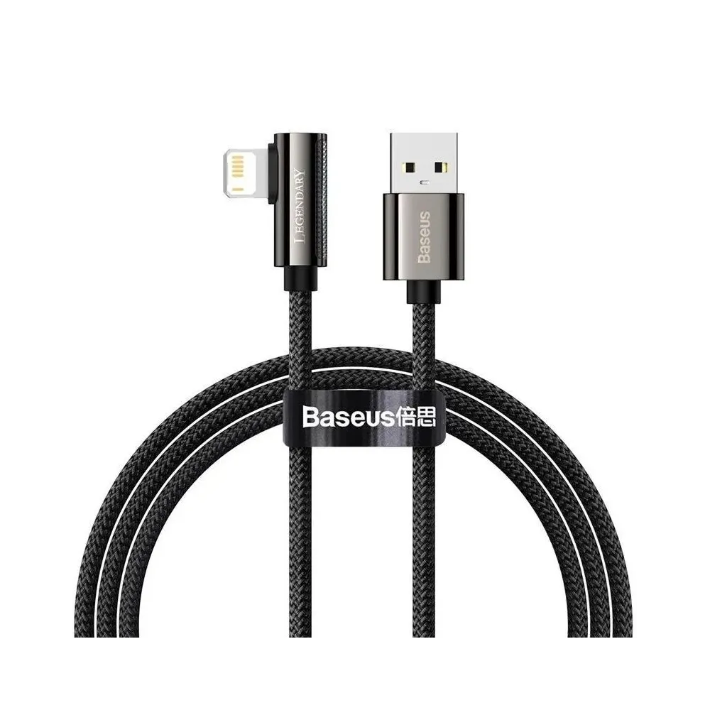 Cablu alimentare si date baseus legend elbow fast charging data cable pt. smartphone usb la lightning iphone 2.4a braided 1m