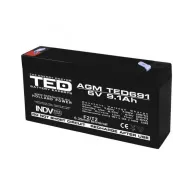 Acumulator TED691, AGM VRLA 6V-9,1A, 151mm x 34mm x h 95mm, F2