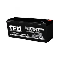 Acumulator TED1235, AGM VRLA 12V 3,5A,134mm x 67mm x h 60mm, F1