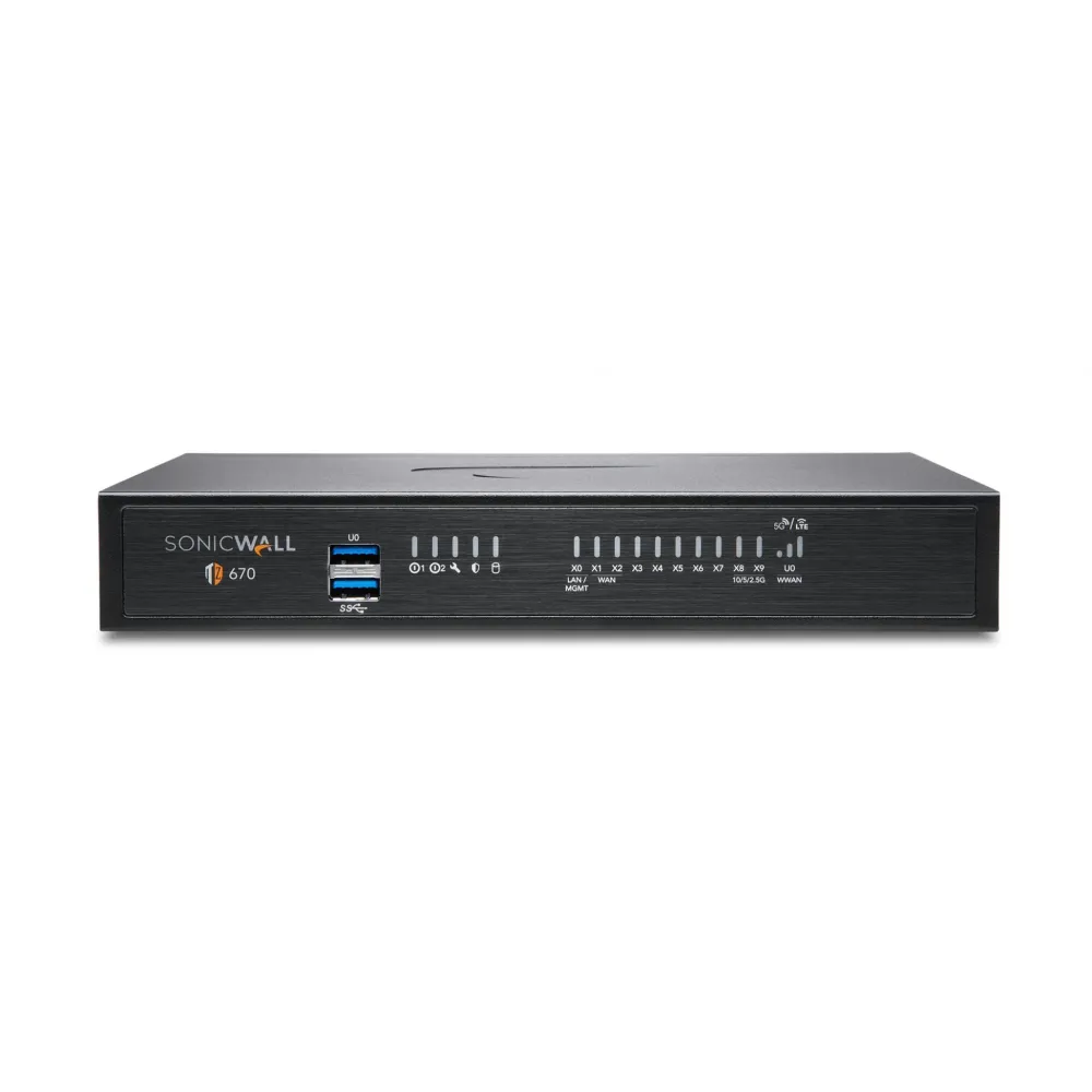 Firewall sonicwall model tz670 8xgbe 2xusb 3.0 firewall throughput5gbps ips