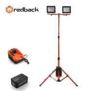 Redback Pachet ED40+EP60+EC50 Stand proiectoare LED 2x20W acumulator 40V/6Ah incarcator 40V/5A Redback - 1