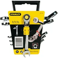 Stanley 4-91-444 Set 6 chei combinate cu clichet articulate 8 10 12 13 17 19 mm Stanley - 1