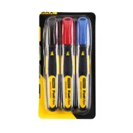 Stanley 0-47-315 Marker permanent FATMAX negru albastru rosu cu varf lat set 3 buc Stanley - 1