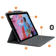 Logitech Slim Folio Grafit Bluetooth AZERTY Franţuzesc