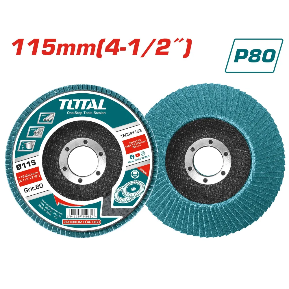 Total - disc abraziv cu zirconiu 115mmx22mm  p80