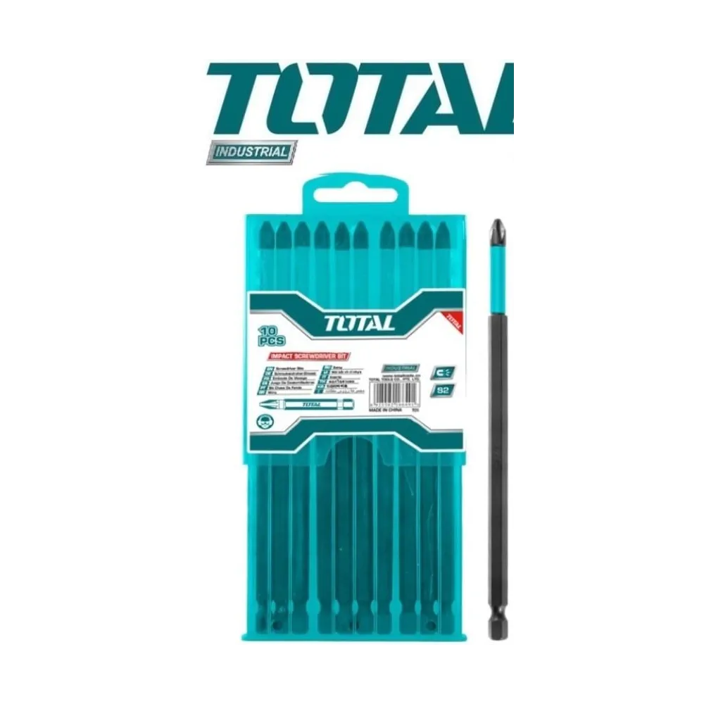 Total - set 10 biti de impact pentru surubelnita250mm