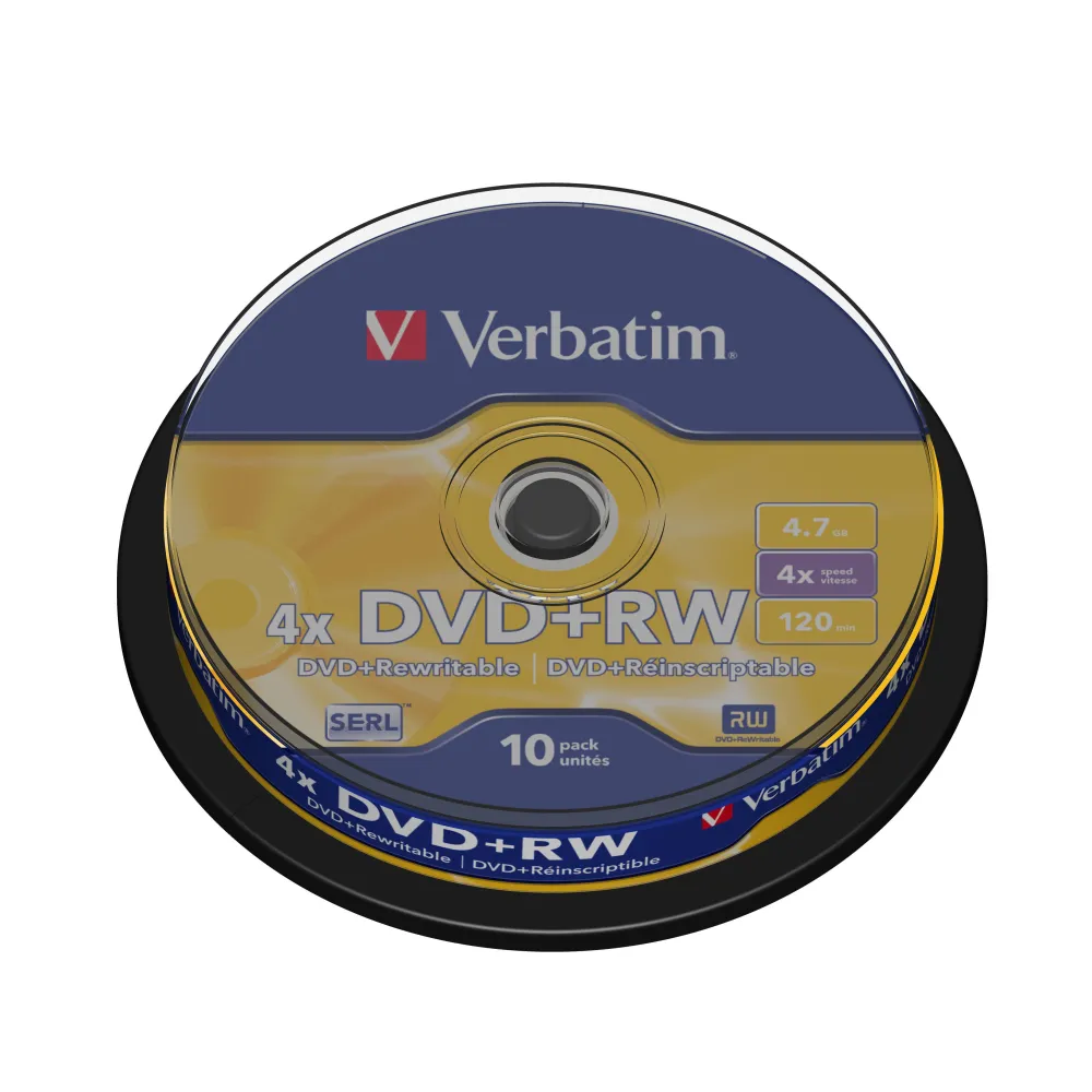 Verbatim DVD+RW Matt Silver 4,7 Giga Bites 10 buc.