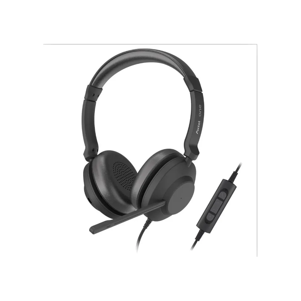 Headset axtel one stereo hd axh-one  corded headset conectivity usb-a