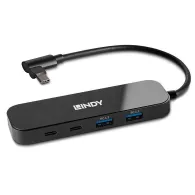 Lindy 43334 hub-uri de interfață USB 3.2 Gen 2 (3.1 Gen 2) Type-C 10000 Mbit s Negru