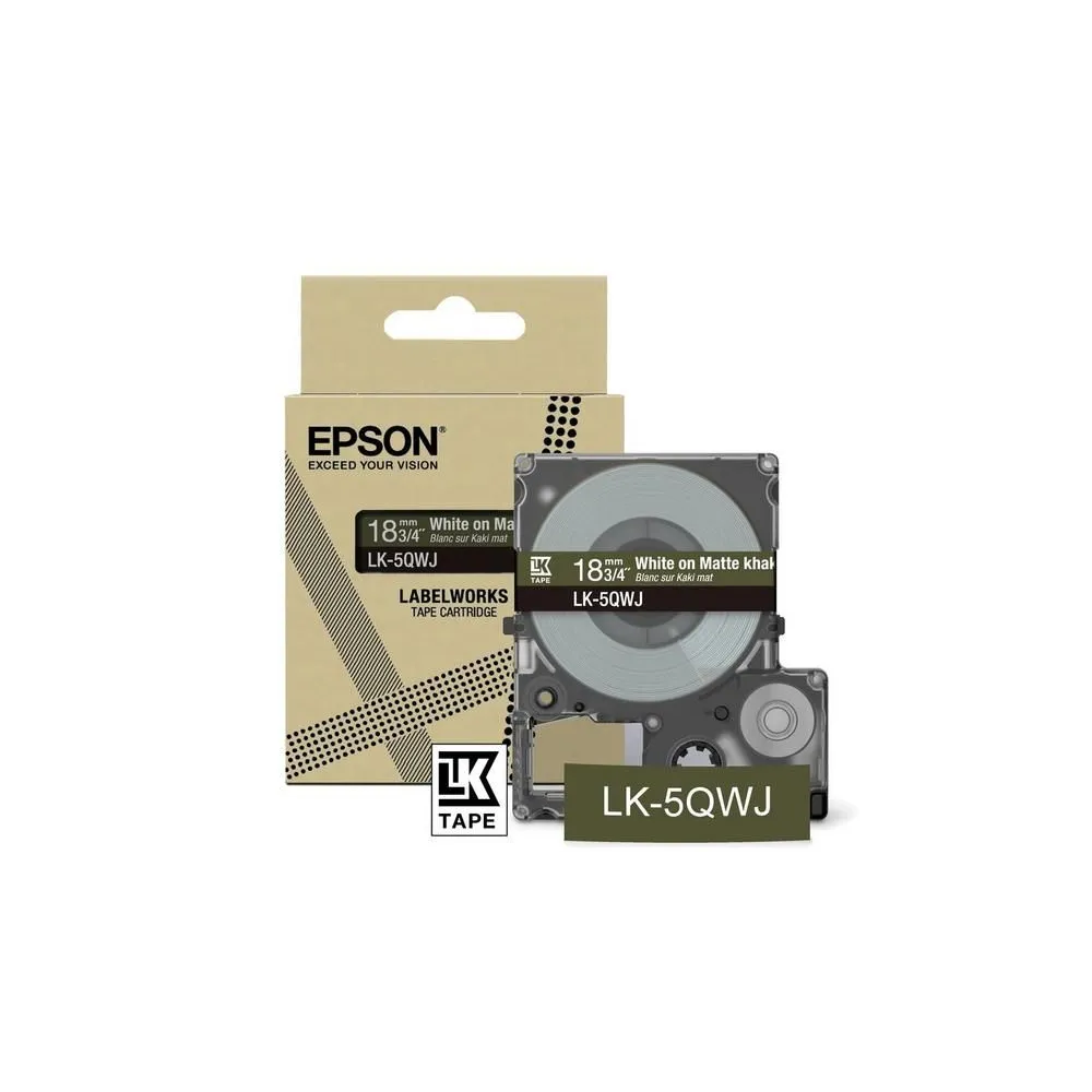 Epson LK-5QWJ Kaki, Alb