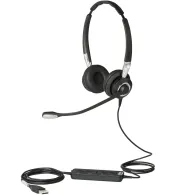 Jabra Biz 2400 II USB Duo CC MS Căști Prin cablu Bandă de fixare pe cap Birou Call center Negru, Argint