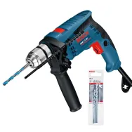 Bosch GSB 13 RE Masina de gaurit cu percutie 600W + Set 3 burghie zidarie Bosch - 1