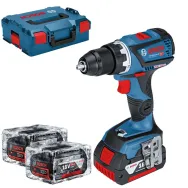 Bosch GSR 18V-60 C Masina de gaurit si insurubat brushless cu 3 acumulatori Li-Ion doua de 6Ah si unul de 4Ah 60Nm + L-Boxx Bosc
