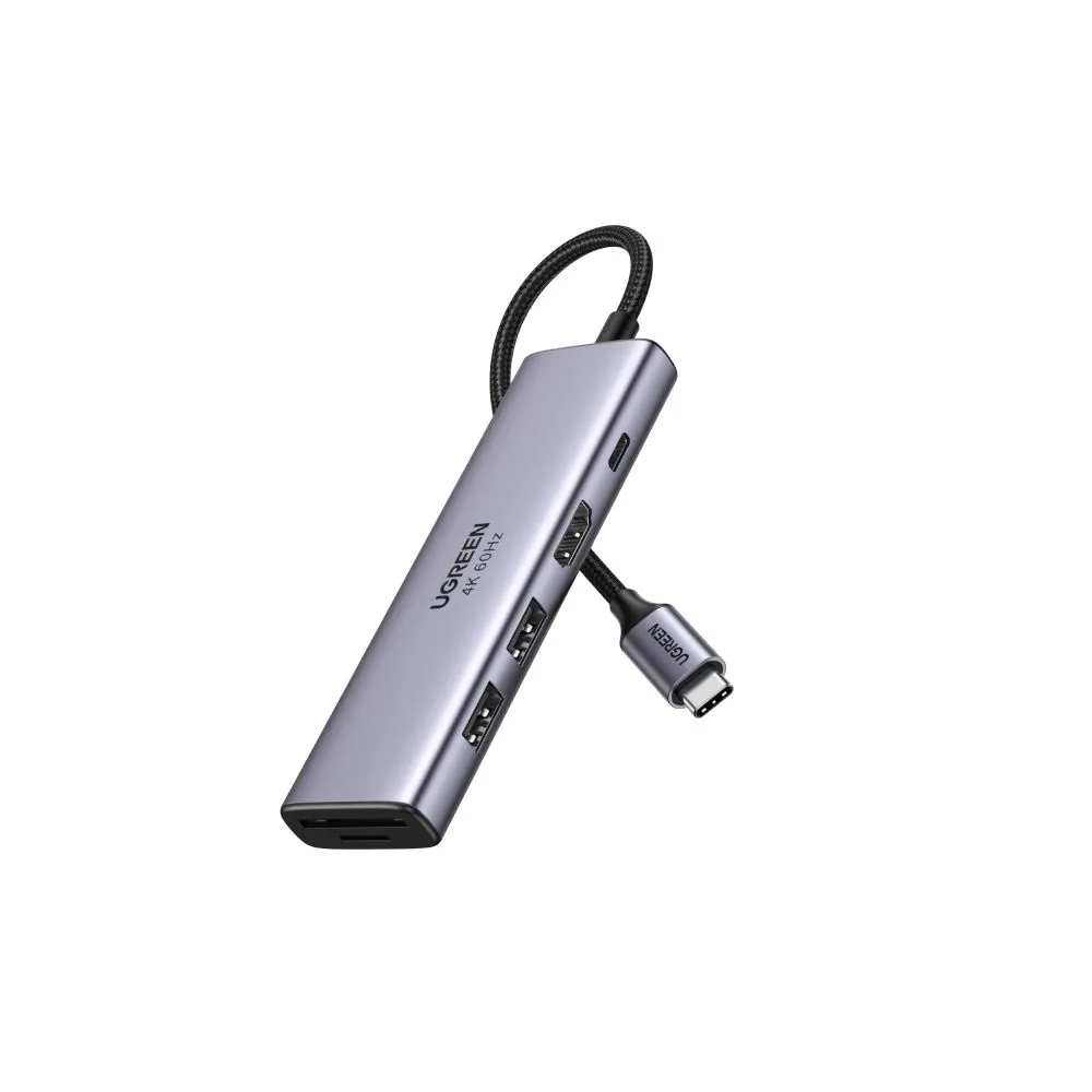 Ugreen 6-in-1 USB-C Hub USB tip-C Argint