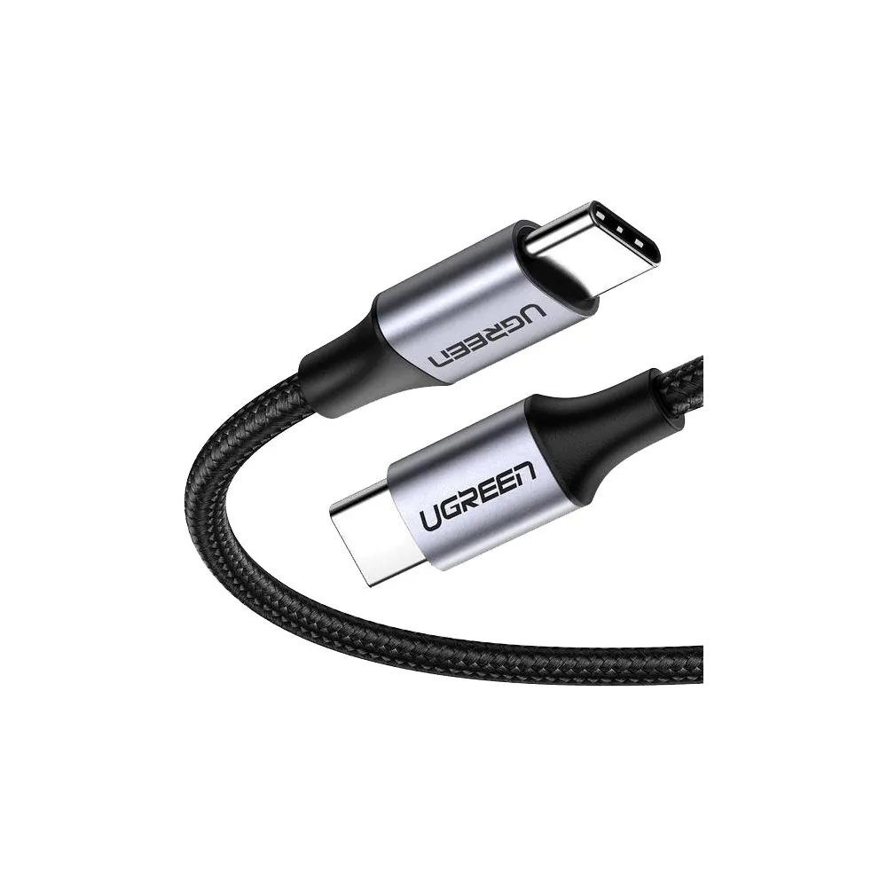 Ugreen 50150 cabluri USB 1 m USB 2.0 USB C Negru, Argint