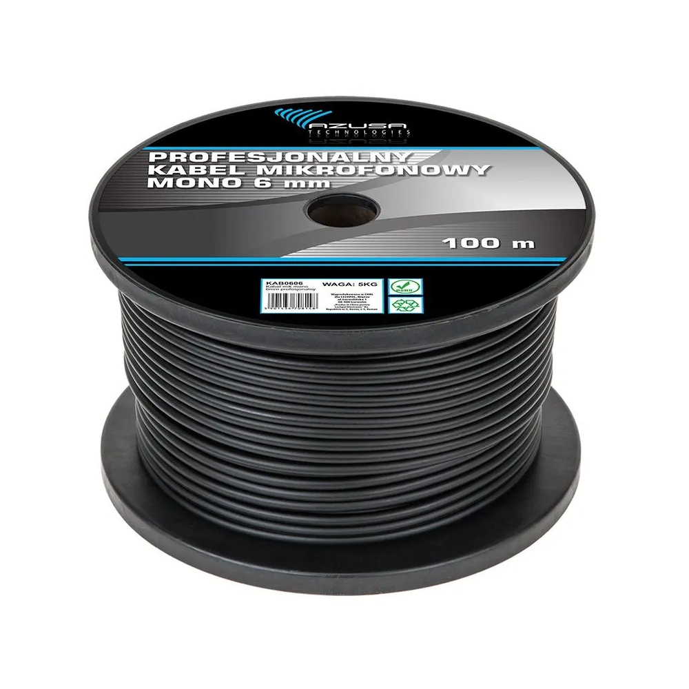 Cablu microfon 6mm mono prof.