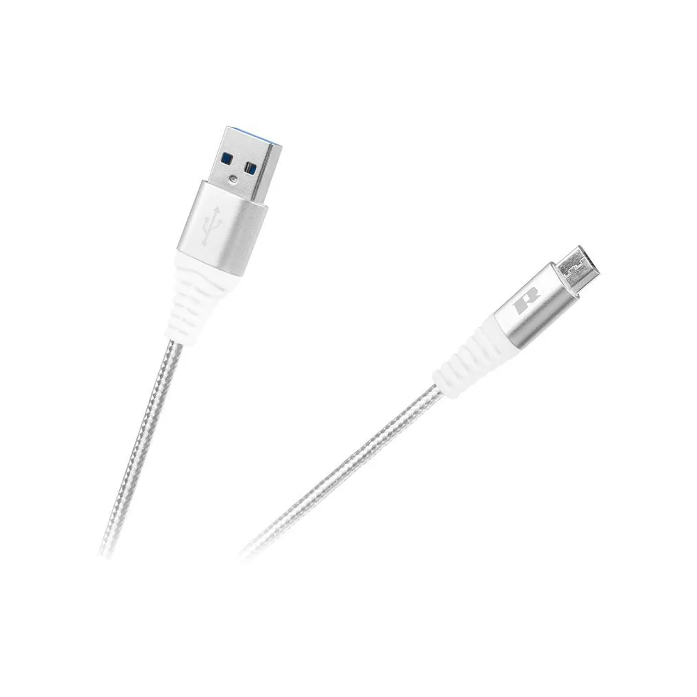 Cablu usb - micro usb 100cm alb rebel
