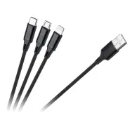 Cablu 3 in 1 usb microusb tip c lightning m-life
