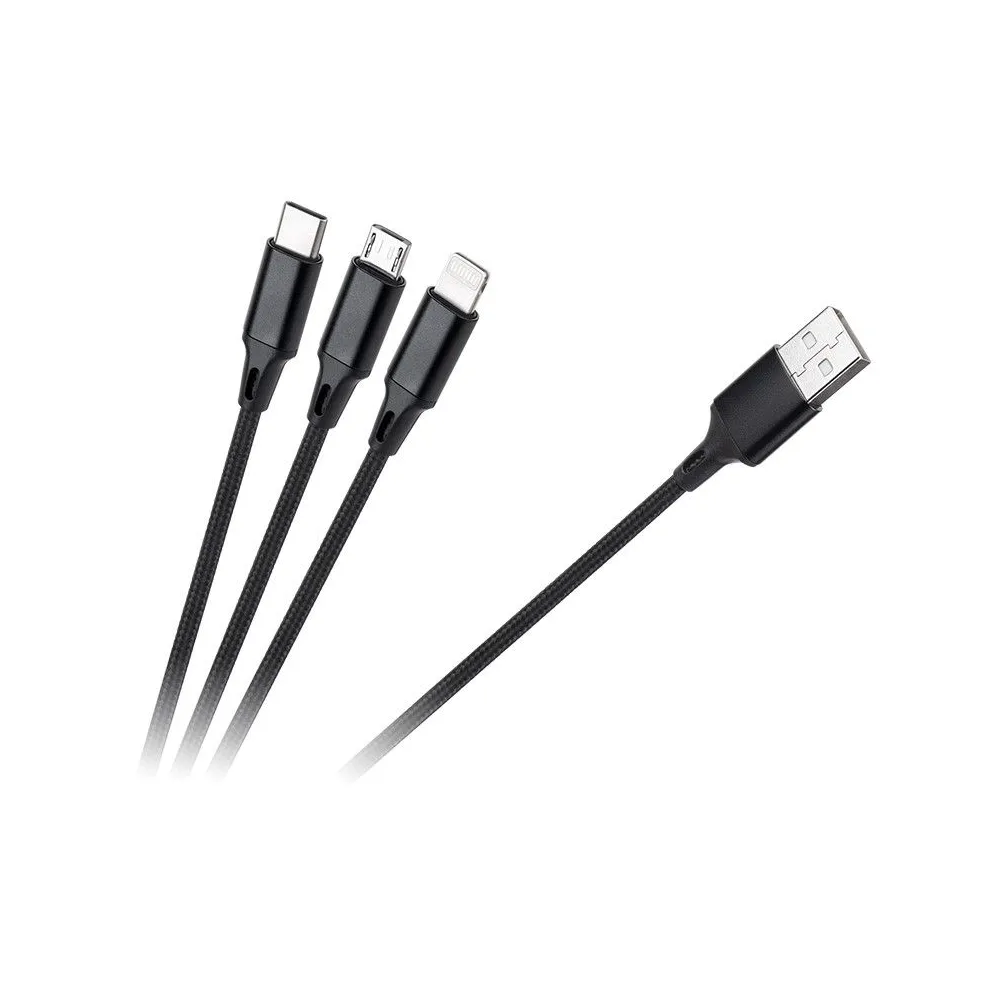 Cablu 3 in 1 usb microusb tip c lightning m-life