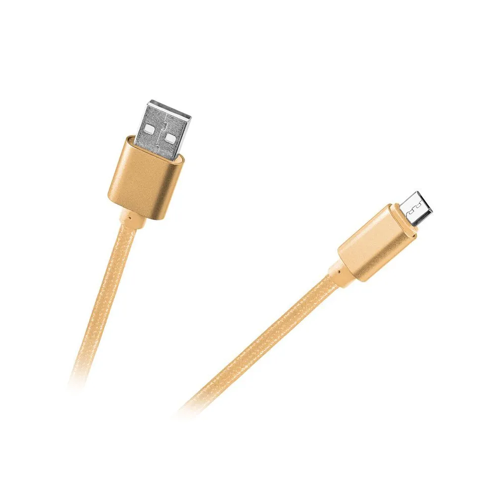 Cablu usb - micro usb nylon auriu