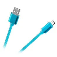 Cablu usb - micro usb nylon albastru