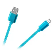 Cablu usb - micro usb nylon albastru