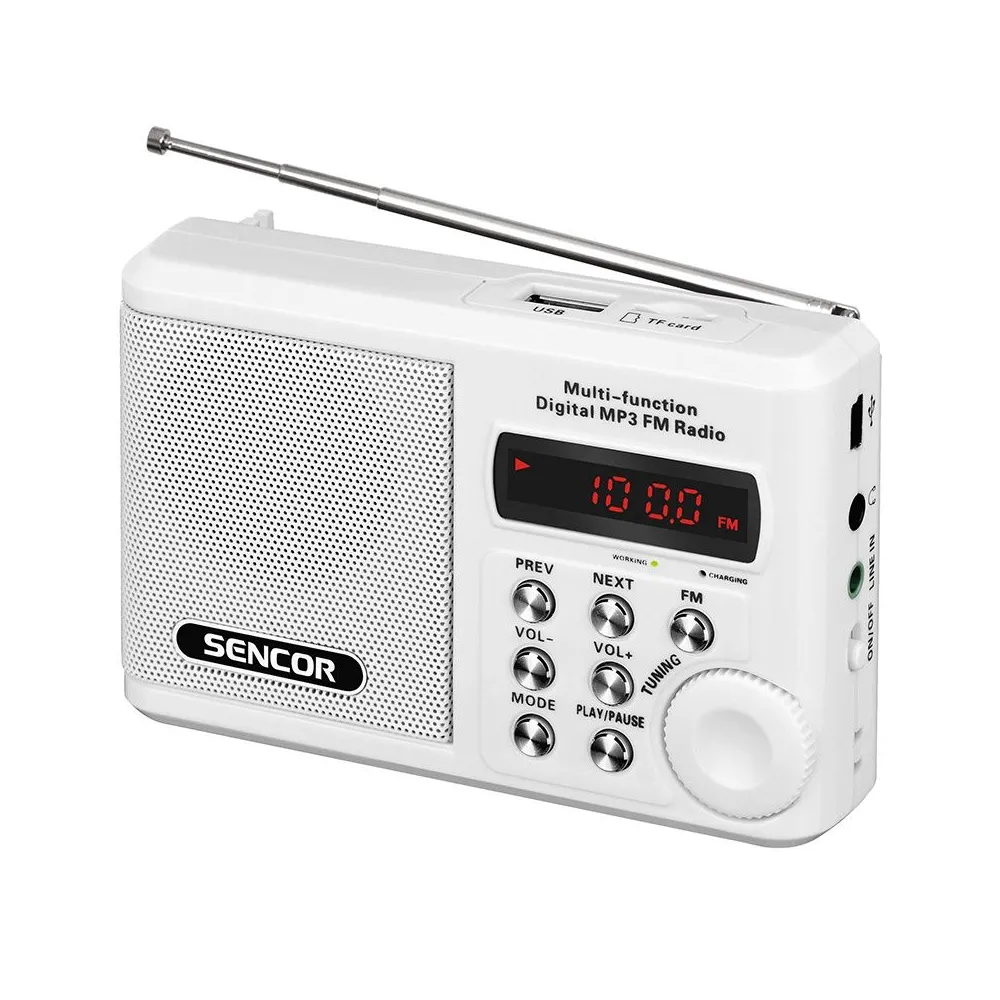 Radio portabil micro sd alb sencor