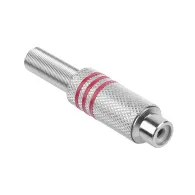 Mufa rca mama metal nichel rosu