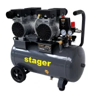 Stager HM0.75x2JW/50 compresor aer 50L 8bar 270L/min monofazat angrenare directa silentios Stager - 1