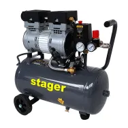 Stager HM0.75JW/24 compresor aer 24L 8bar 135 L/min monofazat angrenare directa silentios Stager - 1