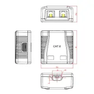 Priza utp cat 6 dubla aplicata gembird