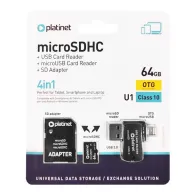 Micro sd card 64gb otg/card reader/adaptor platinet