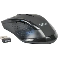 Mouse  spacer pc sau nb wireless 2.4ghz optic 800/ 1200/1600 dpi butoane/scroll 6/1 rezolutie selectabila negru spmo-291 4550329