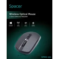 Mouse  spacer pc sau nb wireless 2.4ghz optic 1000 dpi butoane/scroll 3/1  negru spmo-161 (include tv 0.18lei) Spacer - 1
