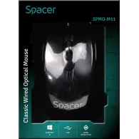 Mouse  spacer pc sau nb cu fir usb optic 800 dpi butoane/scroll 3/1  negru spmo-m11 (include tv 0.18lei) Spacer - 1