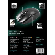 Mouse  spacer pc sau nb cu fir usb optic 800 dpi butoane/scroll 3/1  negru spmo-m11 (include tv 0.18lei) Spacer - 1