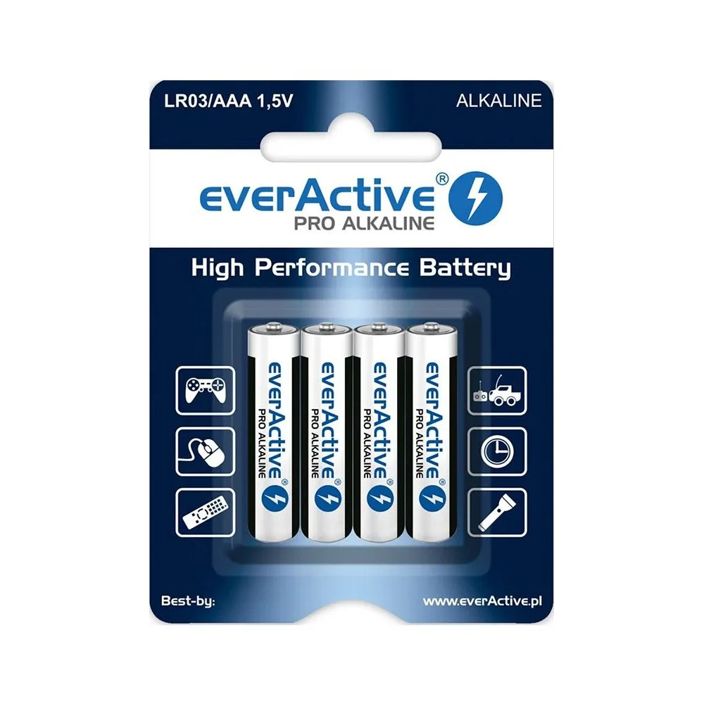 Baterie alcalina lr03 blister 4 buc everactive
