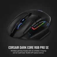 Mouse corsair dark core rgb pro se gaming wireless bluetooth | 2.4ghz optic 18000 dpi butoane/scroll 8/1 iluminare butoane progr