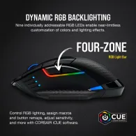 Mouse corsair dark core rgb pro se gaming wireless bluetooth | 2.4ghz optic 18000 dpi butoane/scroll 8/1 iluminare butoane progr