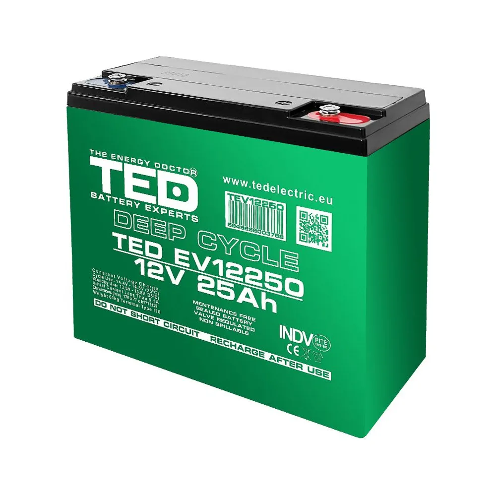 Acumulator vehicule electrice deep cycle 12v 25ah ted