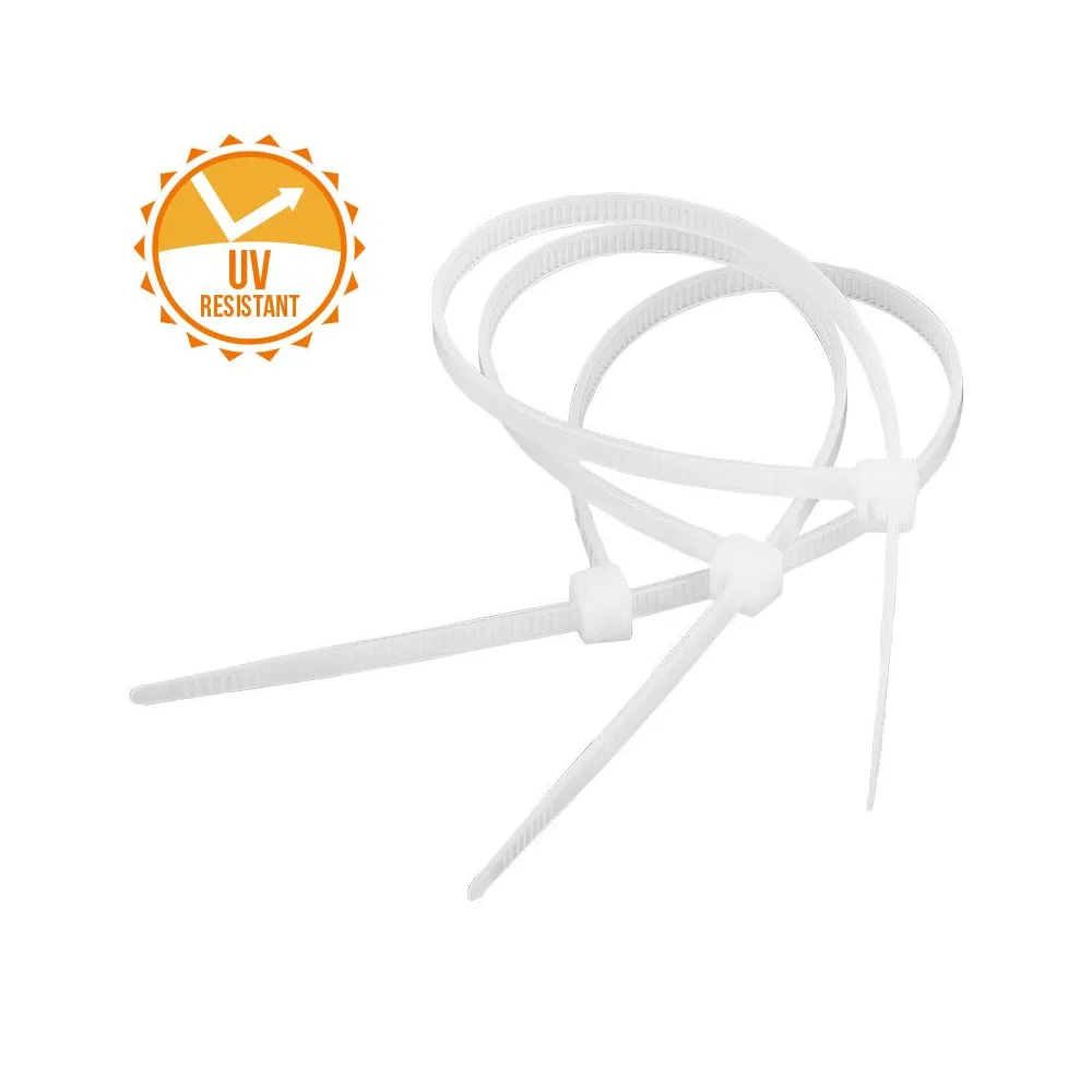 Fasete rezistente uv 4.8x300mm albe set 100b