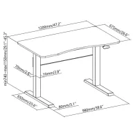 Birou inaltime reglabila 74-115cm rebel