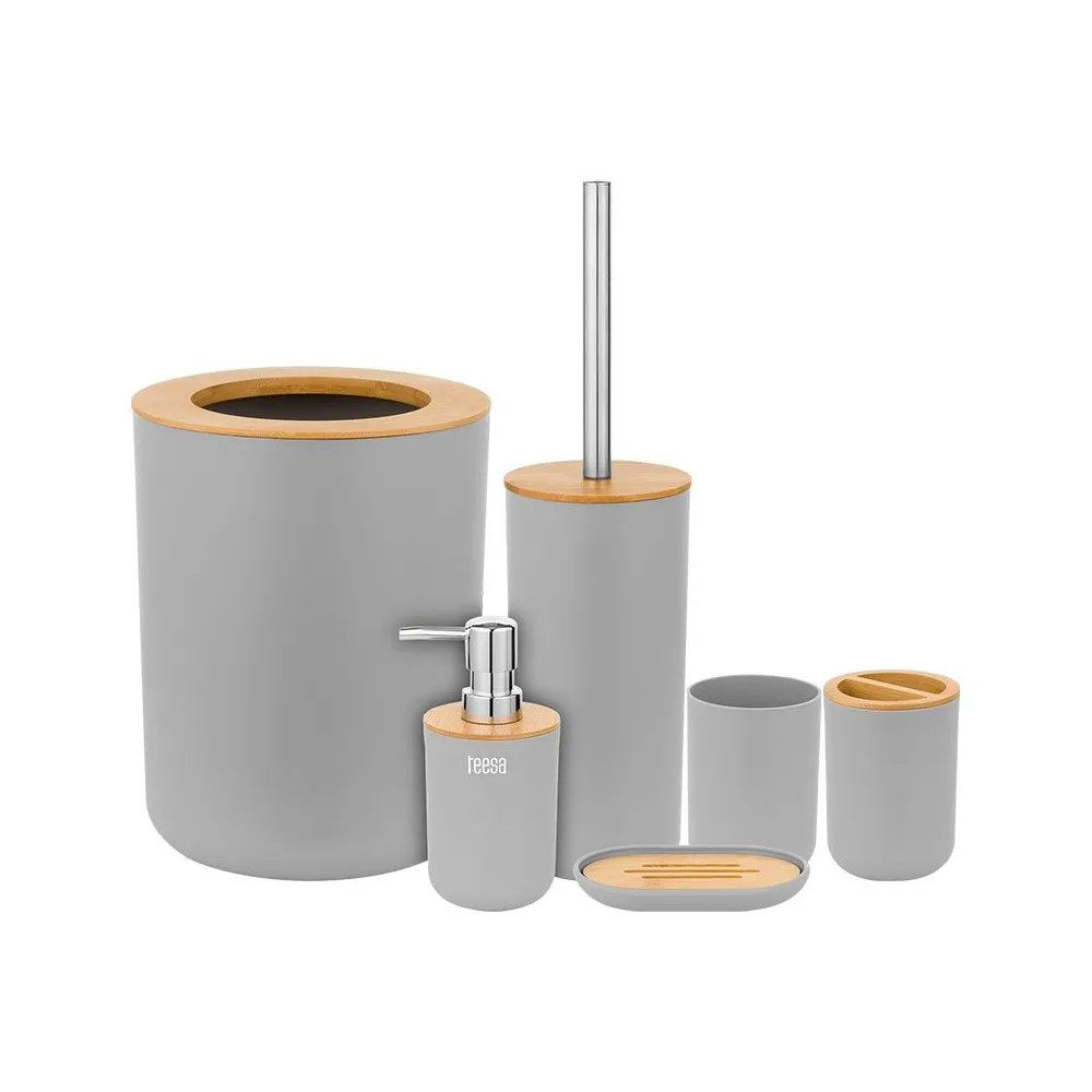 Set 6 accesorii baie gri teesa